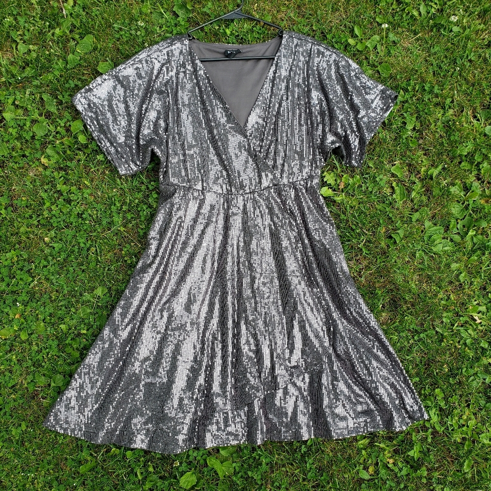 Torrid Silver sparkle swing dress. Size 0